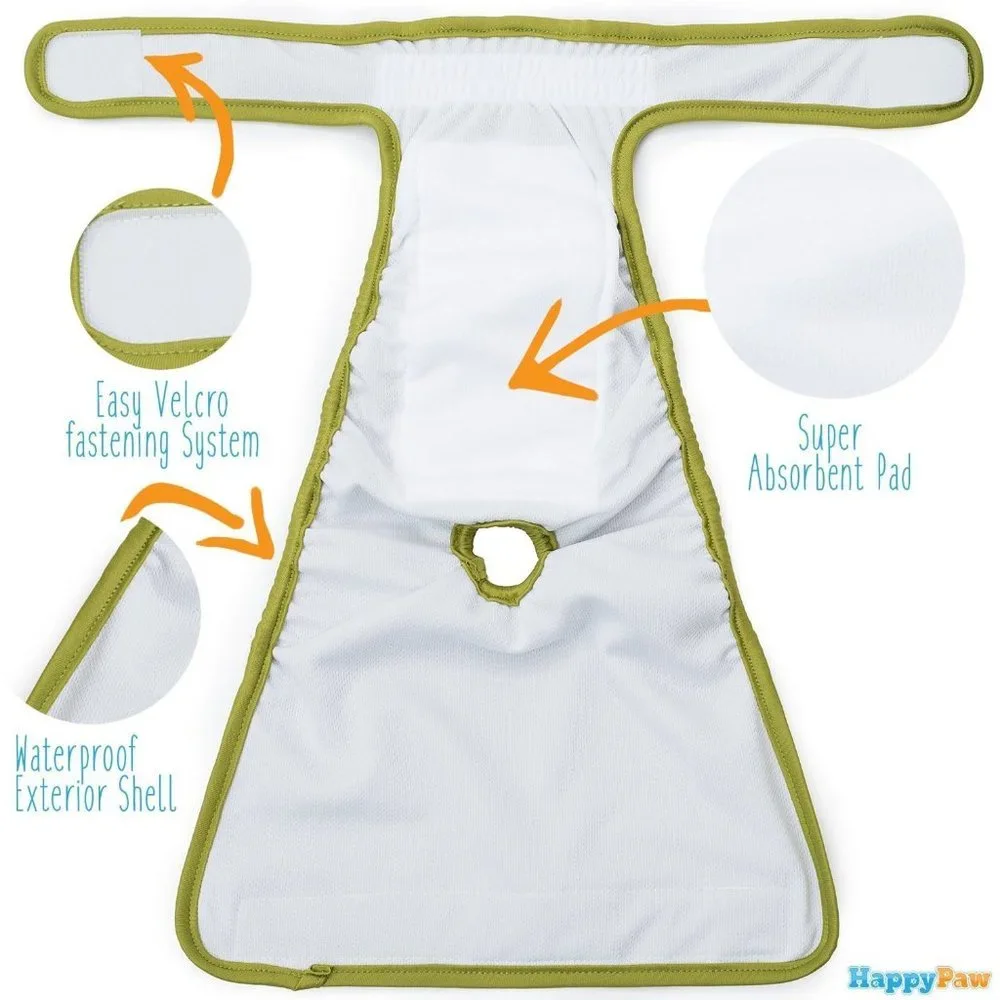 Dog Diapers Reusable Washable Set of 3 for Female / Male Incontinence Heat Cycle